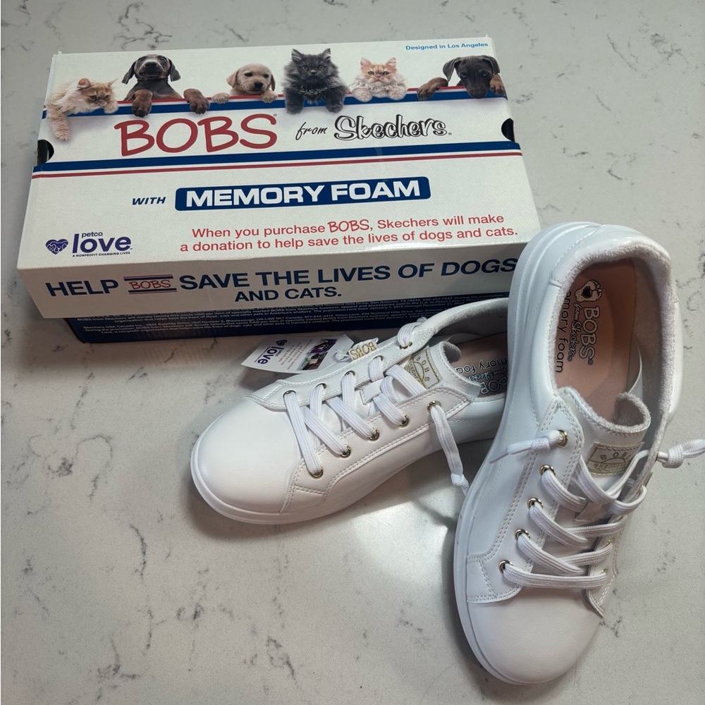 New BOBS D’vine Instant Delight Memory Foam White Sneakers - Size 9.5 - Picture 8 of 9